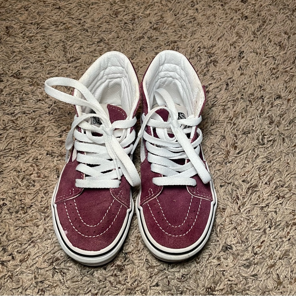 Vans Off The Wall Old Skool High Top‎ Skate Shoes kids Sz 12.5 Maroon